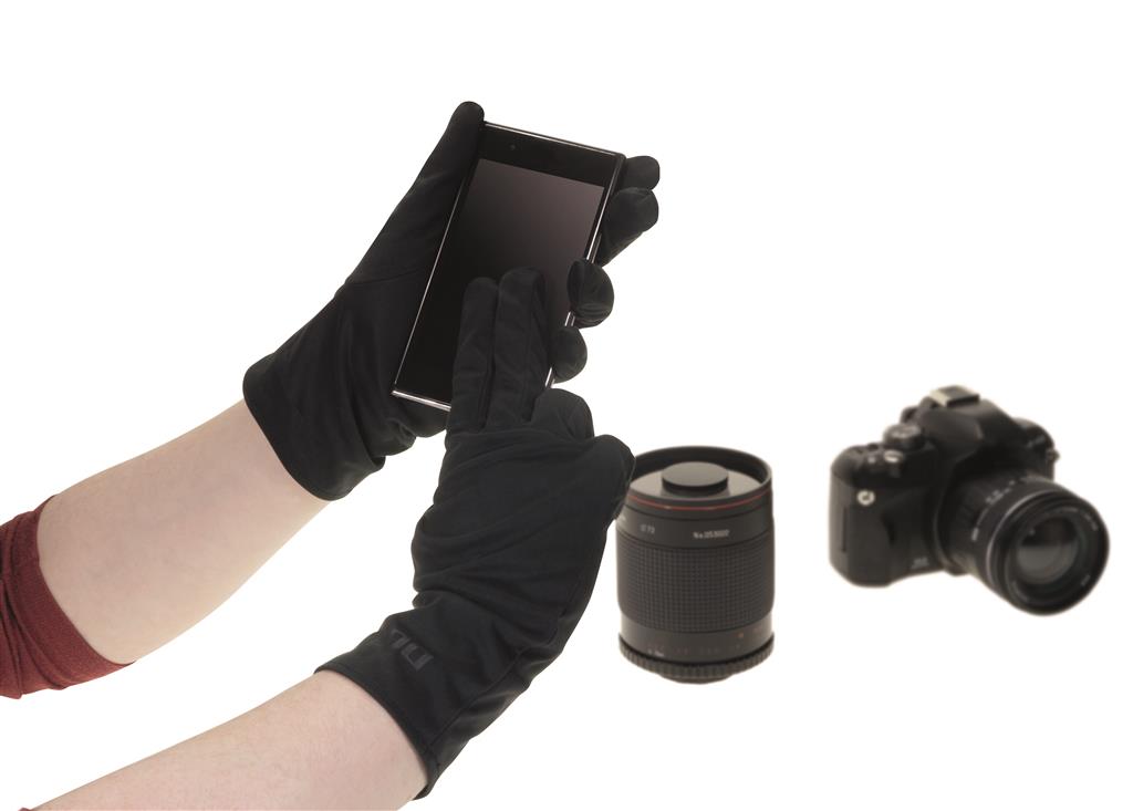 Microfiber Gloves (1 pair)  size M (7/8) black