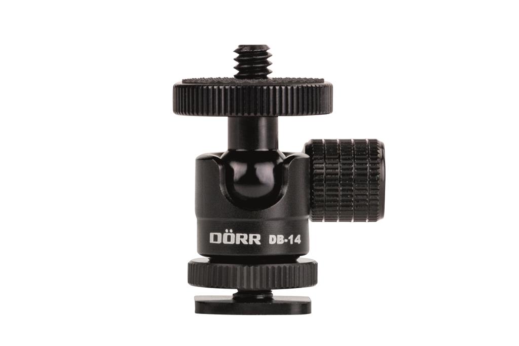 DB-14 1/4" Micro Ball Head w/Flash Hot Shoe