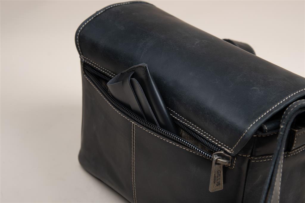 Leather Shoulder Bag Trafalgar vintage black