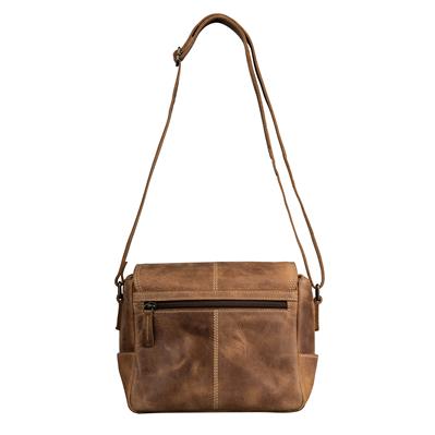 Leather Bag Kapstadt small WIDE cognac