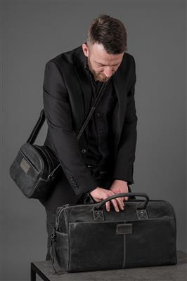 Leather Travel Bag Trafalgar vintage black