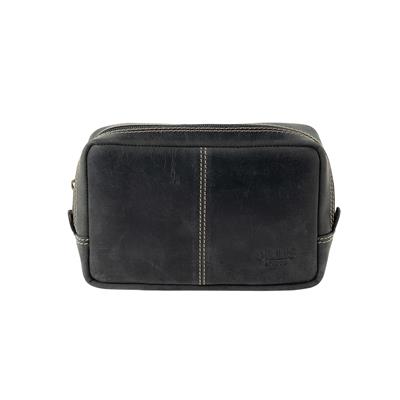 Leather Toiletry Bag Trafalgar small vintage black