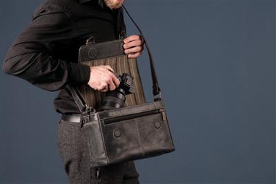 Leather Shoulder Bag Trafalgar vintage black